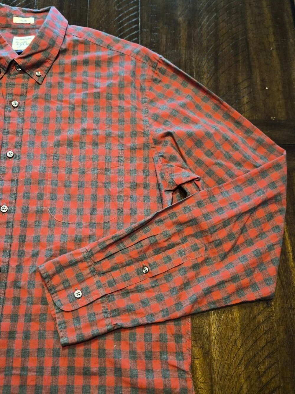 J Crew Shirt Mens Size Large Slim Fit Plaid Button Down Long Sleeve Preppy G644
